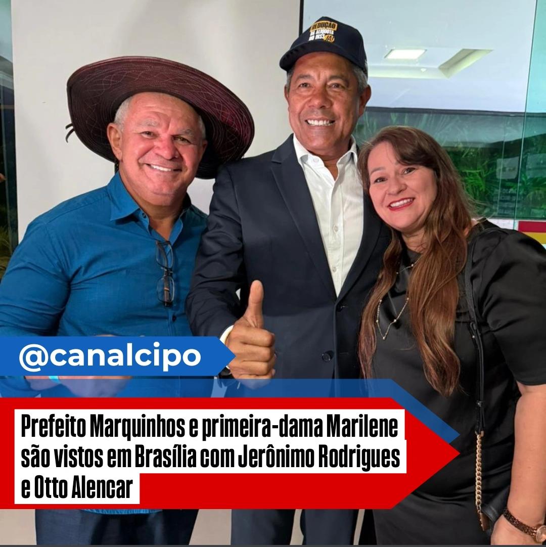 Prefeito Marquinhos e primeira-dama Marilene são vistos em Brasília com Jerônimo Rodrigues e Otto Alencar